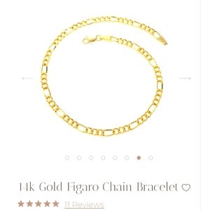 Men's 14k Gold Figaro Chain Bracelet 8"